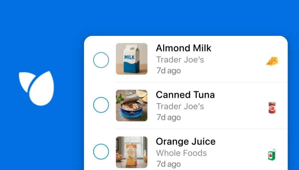 A shared grocery list in Pantry